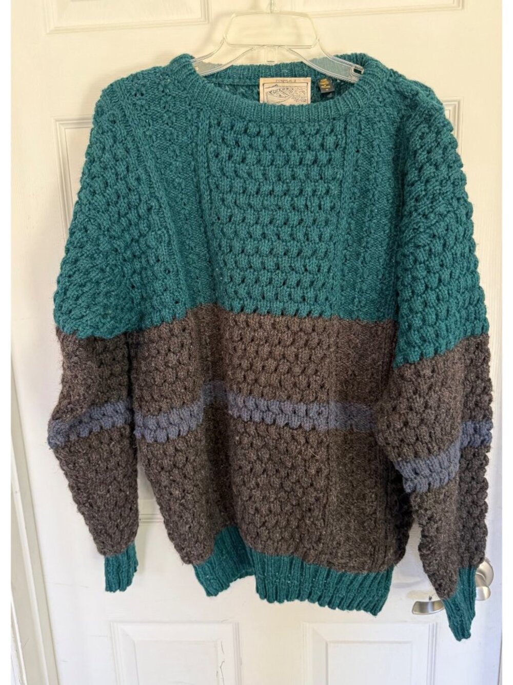 Vintage 90's Donegal II Hand Loomed In Ireland Knit Long Sleeve Sweater Medium - Picture 1 of 7